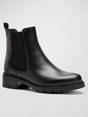 New La Canadienne Sorento Chelsea Boot Black Leather Sz 9